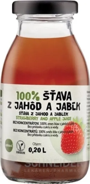gesunder 100% Erdbeer- und Apfelsaft