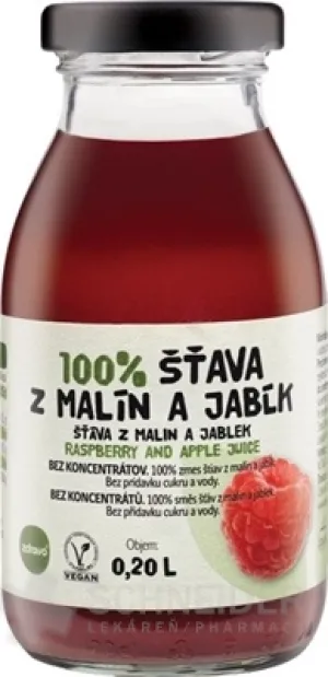 gesunder 100% Himbeer- und Apfelsaft