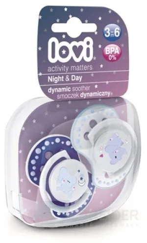 Dynamischer, beruhigender Schnuller LOVI Night&amp;Day