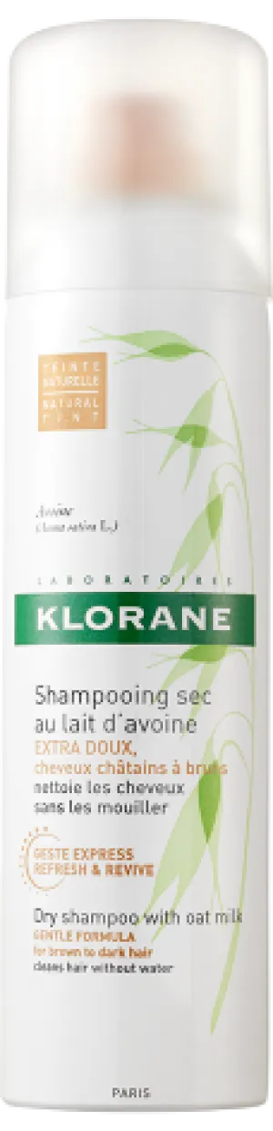 Klorane Trockenshampoo mit Hafermilch für kastanienbraunes bis braunes Haar, 150 ml