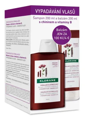 Klorane Shampoo mit Chinin 200 ml + Balsam mit Chinin 200 ml