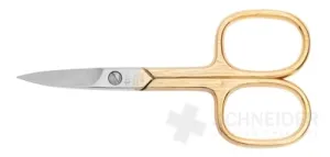 Nippes gebogene Nagelschere vergoldet 9 cm 1St