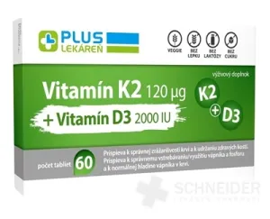 PLUS APOTHEKE Vitamin K2 120 μg + Vitamin D3 2000 IE