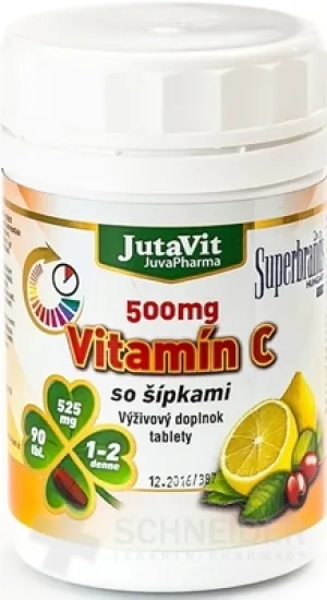 JutaVit Vitamin C 500 mg mit Pfeilen