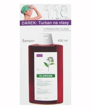 Klorane Shampoo mit Chinin und B-Vitaminen + Haarturban-Geschenk