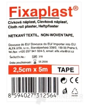 FIXAplast Spulenpflaster 2,5 cm x 5 m
