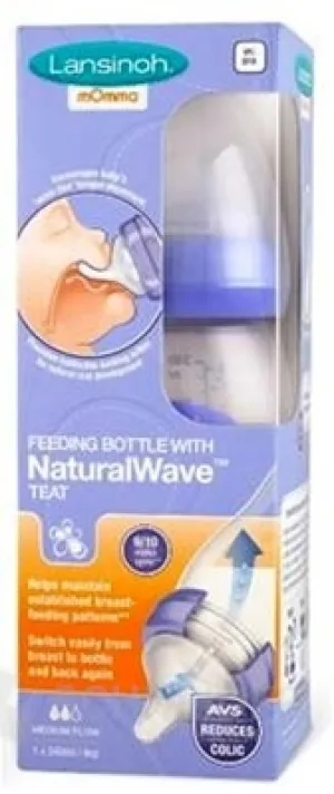 LANSINOH Babyflasche mit NaturalWave-Sauger