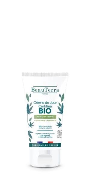 BeauTerra – Bio-Feuchtigkeits-Tagescreme mit Hanfextrakt und Aloe Vera