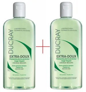 Ducray Extra-Doux Shampoo für häufigen Gebrauch, 2 x 400 ml