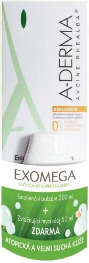 A-Derma Exomega Weichmachender Balsam 200 ml + Exomega Waschöl 50 ml
