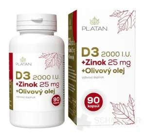 PLATAN D3 2000 IE + Zink 25 mg + Olivenöl
