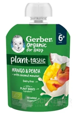 Gerber Bio-Beutel Mango, Pfirsich, Kokosnuss