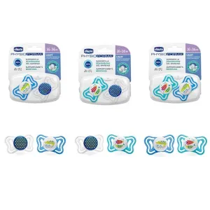 CHICCO Physio Forma Light beruhigende Schnuller, 2 Stück, blau