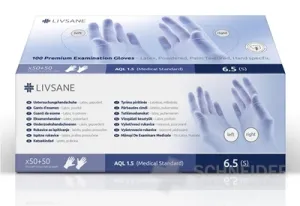 LIVSANE Premium gepuderte Latexhandschuhe S