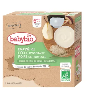 BabyBio Brassé-Reis mit Pfirsich und Birne