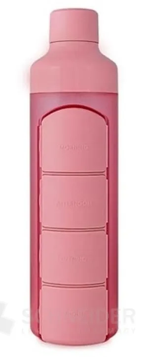 YOS Wasserflasche mit täglichem Medikamentenspender 2 in 1