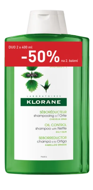 Klorane Shampoo mit Brennnesselextrakt 2x400ml
